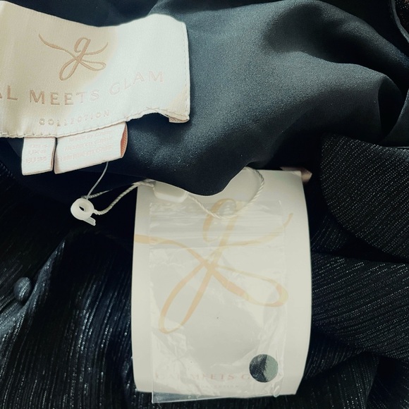 NWT Gal Meets Glam Jolene Black Shimmer Maxi Dress - Picture 12 of 12